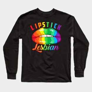 Lipstick Lesbian Cool Colored Lips LGBT Long Sleeve T-Shirt